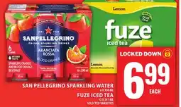 Food Basics SAN PELLEGRINO SPARKLING WATER 6 X 330 ML FUZE ICED TEA 12 X 341 ML offer
