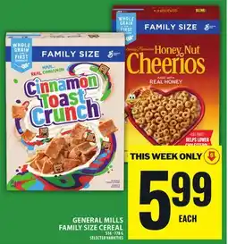 Food Basics GENERAL MILLS FAMILY SIZE CEREAL offer