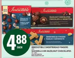 Food Basics IRRESISTIBLE SHORTBREAD FINGERS, SEASHELLS OR HAZELNUT CHOCOLATES offer