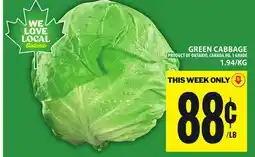 Food Basics GREEN CABBAGE offer
