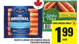 Food Basics MAPLE LODGE OR ZABIHA HALAL CHICKEN WIENERS offer
