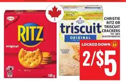 Food Basics CHRISTIE RITZ OR TRISCUIT CRACKERS offer