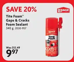 Home Hardware TITE FOAM Gaps & Cracks Foam Sealant offer