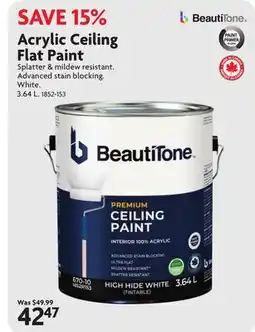 Home Hardware Acrylic Ceiling Flat Paint offer