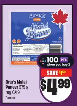 Chalo FreshCo Brar's Malai Paneer 375 g offer