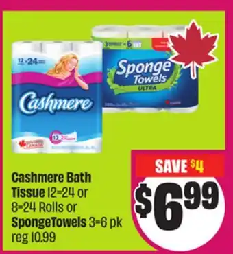 Chalo FreshCo Cashmere Bath Tissue 12 = 24 or 8 = 24 Rolls or SpongeTowels 3 = 6 pk offer