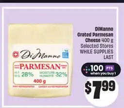 Chalo FreshCo DiManno Grated Parmesan Cheese 400 g Selected Stores offer