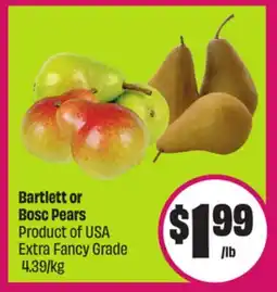 Chalo FreshCo Bartlett or Bosc Pears Product of USA Extra Fancy Grade 4.39/kg offer