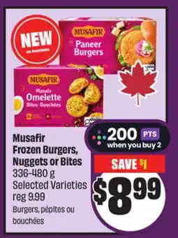 Chalo FreshCo Musafir Frozen Burgers, Nuggets or Bites 336-480 g Selected Varieties offer