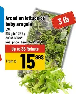 Mayrand Arcadian lettuce or baby arugula 907 g to 1,36 kg offer