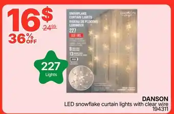 Rossy DANSON LED snowflake curtain lights with clear wire offer