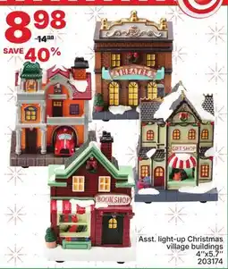 Rossy Asst. light-up Christmas village buildings offer