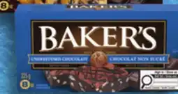Walmart Baker's 100% pure unsweetened baking chocolate bar offer