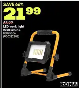 RONA LED work light 2000 lumen offer