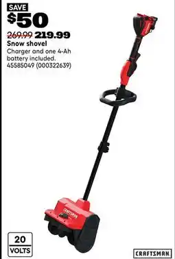 RONA Snow shovel Charger and one 4-Ah battery included offer