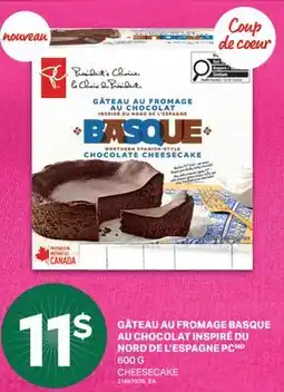 L'Intermarché GÂTEAU AU FROMAGE BASQUE AU CHOCOLAT | CHEESECAKE, 600 G offer