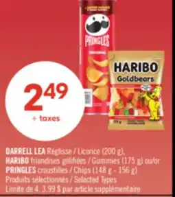 Pharmaprix DARRELL LEA Licorice (200 g), HARIBO Gummies (175 g) or PRINGLES Chips (148 g - 156 g) offer