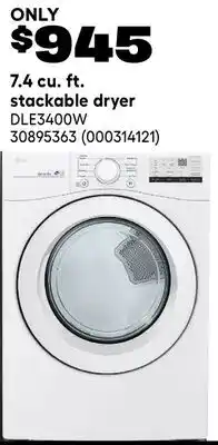 RONA LG 7.4 cu. ft. stackable dryer offer
