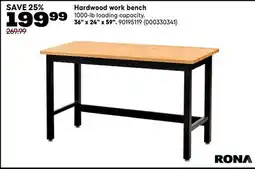 RONA 36 x 24 x 59 Hardwood work bench offer