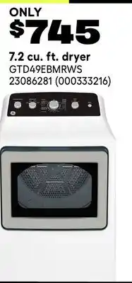 RONA 7.2 cu. ft. dryer offer
