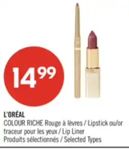 Pharmaprix L'ORÉAL COLOUR RICHE Lipstick or Lip Liner offer