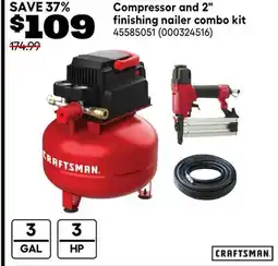 RONA Compressor and 2 finishing nailer combo kit offer