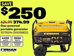 RONA Firman Gas-powered portable generator offer