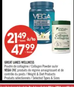 Pharmaprix GREAT LAKES WELLNESS Collagen Powder or VEGA ONE Weight & Diet Products offer