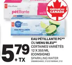 L'Intermarché EAU PÉTILLANTE OU MENU BLEU, 12 X 355 ML │ SPARKLING WATER offer