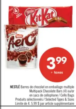 Pharmaprix NESTLÉ Multipack Chocolate Bars (4) or Cello Bags offer