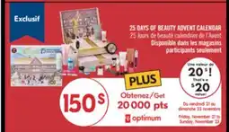 Pharmaprix 25 DAYS OF BEAUTY ADVENT CALENDAR offer