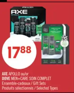 Pharmaprix AXE APOLLO or DOVE MEN+CARE Gift Sets offer