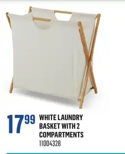 Canac White Laundry Basket with 2 Compartments offer