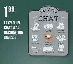 Canac Le CV d'un chat Wall Decoration offer