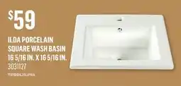 Canac Ilda Porcelain Square Wash Basin 165/16 in.x16 5/16 in offer