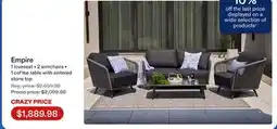 Club Piscine Empire 1 loveseat offer