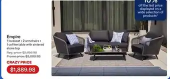 Club Piscine Empire 1 loveseat offer