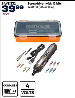 RONA Worx Screwdriver with 12 bits offer