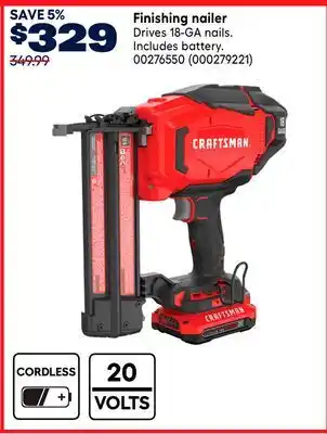 RONA Craftsman Finishing nailer offer