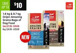 Ren’s Pets Depot 1.8 kg & 9.7 kg Orijen Amazing Grains Bags of Dog Food offer