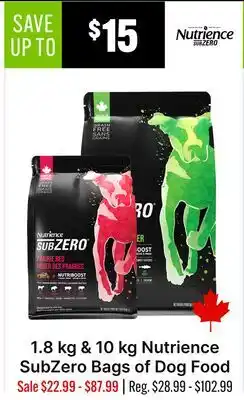 Ren’s Pets Depot Nutrience SubZero Bags of Dog Food offer