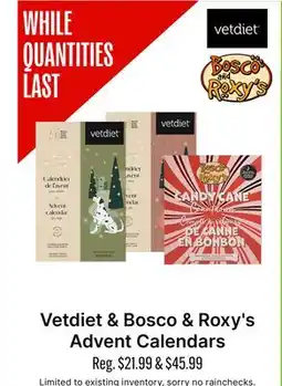 Ren’s Pets Depot Vetdiet & Bosco & Roxy's Advent Calendars offer