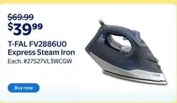 Walmart T-FAL FV2886U0 Express Steam Iron offer