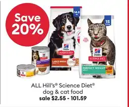 Petsmart ALL Hill's Science Diet dog & cat food offer