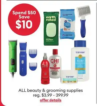 Petsmart ALL beauty & grooming supplies offer