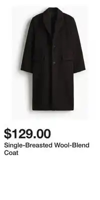 H&M Single-Breasted Wool-Blend Coat offer