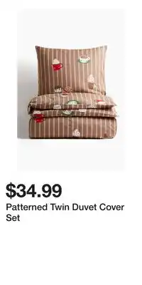 H&M Patterned Twin Duvet Cover Set offer