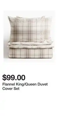 H&M Flannel King/Queen Duvet Cover Set offer