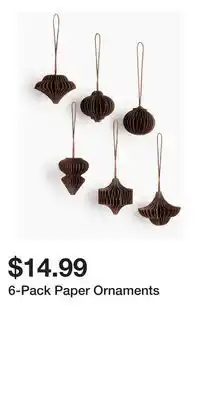 H&M 6-Pack Paper Ornaments offer