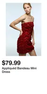 H&M Appliquéd Bandeau Mini Dress offer